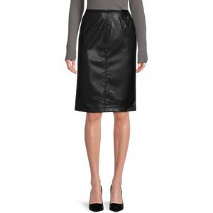 Vegan leather pencil skirt